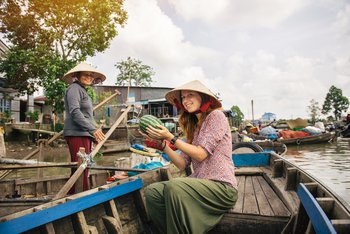 Markt auf dem Mekong