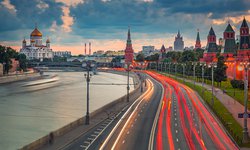 Größte Stadt Osteuropas: Blick auf den Kreml un die Moskwa in Moskau, der Haupstadt Russlands