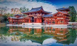 Phönixhalle des buddhistischen Tempels By?d?-in. UNESCO Weltkulturerbe in der Stadt Uji während einer Rundreise durch Japan