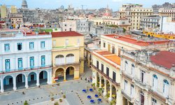 Panorama aus der Luft von der Altstadt Havannas auf der Karibikinsel Kuba