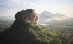 Sigiriya Löwenfelsen ( Lion Rock) auf Sri Lanka. Ein UNESCO Weltkulturerbe und Höhepunkt jeder Sri Lanka Rundreise